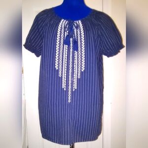 Tommy Hilfiger women's large top summer short sleeve boho NWOT